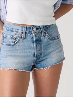 Levi’s 501 Light Blue Denim Cutoff Shorts - High-Rise